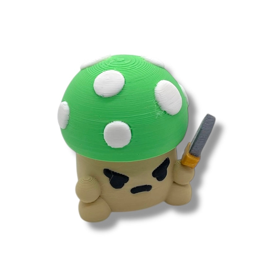 Mushroom Warrior Fidget Clicker - Fidget Fun Mushy Guy Ready for Battle