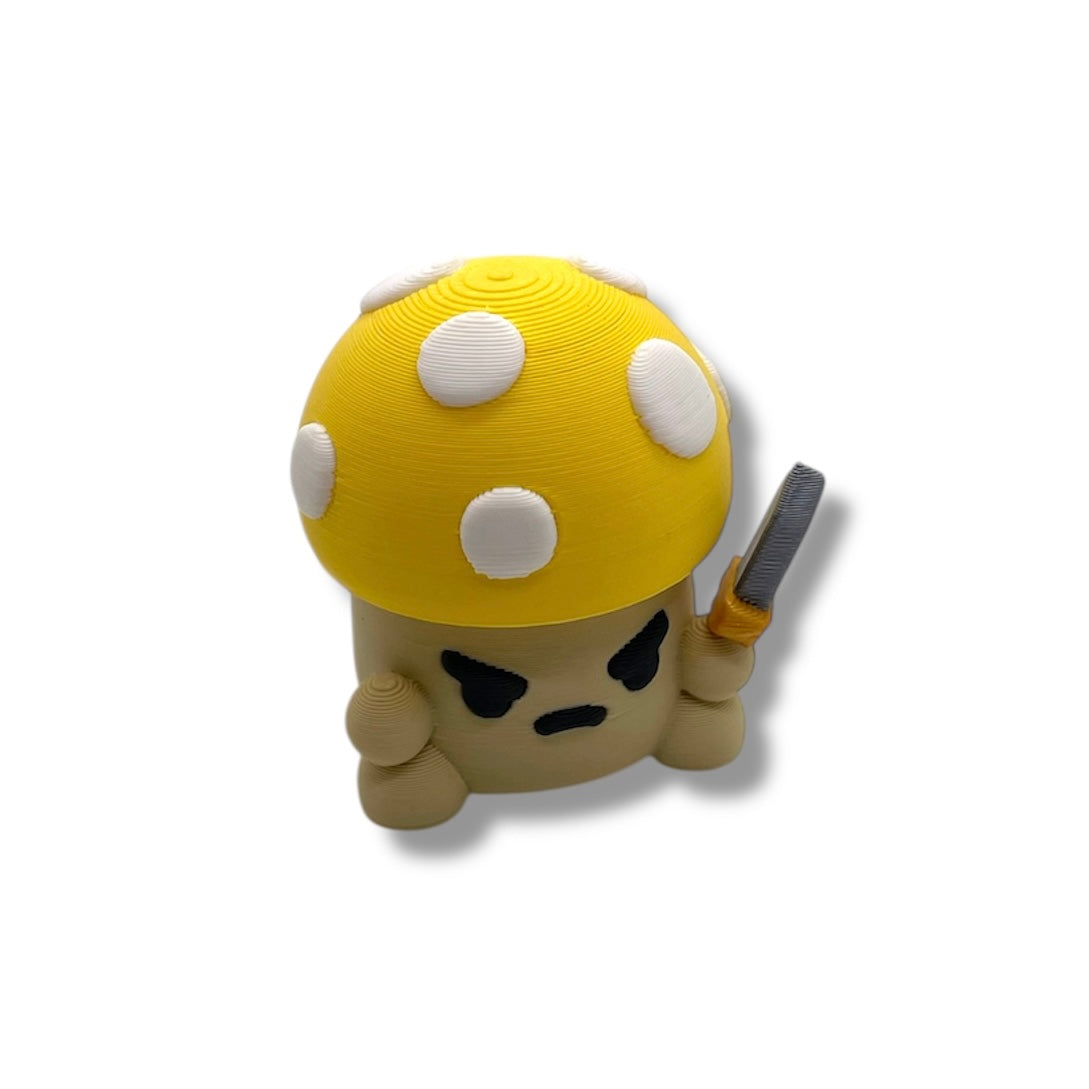 Mushroom Warrior Fidget Clicker - Fidget Fun Mushy Guy Ready for Battle
