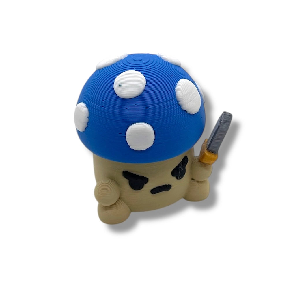 Mushroom Warrior Fidget Clicker - Fidget Fun Mushy Guy Ready for Battle