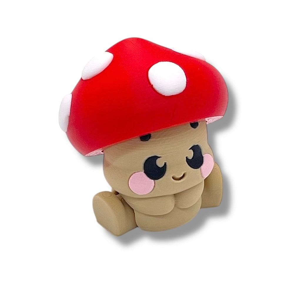 Adorable Peasy Peas & Friends - 3d Printed Articulated Mushroom Figurines