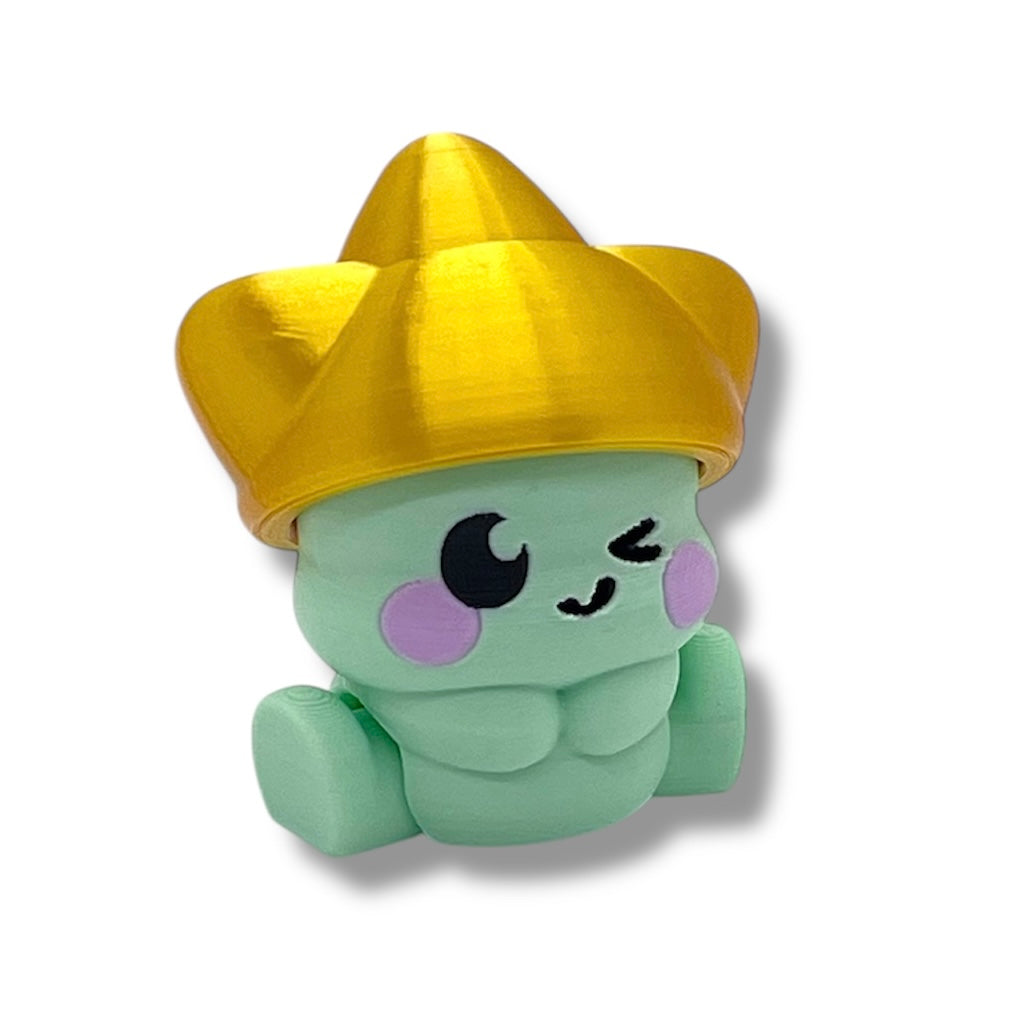Adorable Peasy Peas & Friends - 3d Printed Articulated Mushroom Figurines