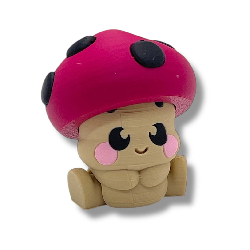 Adorable Peasy Peas & Friends - 3d Printed Articulated Mushroom Figurines