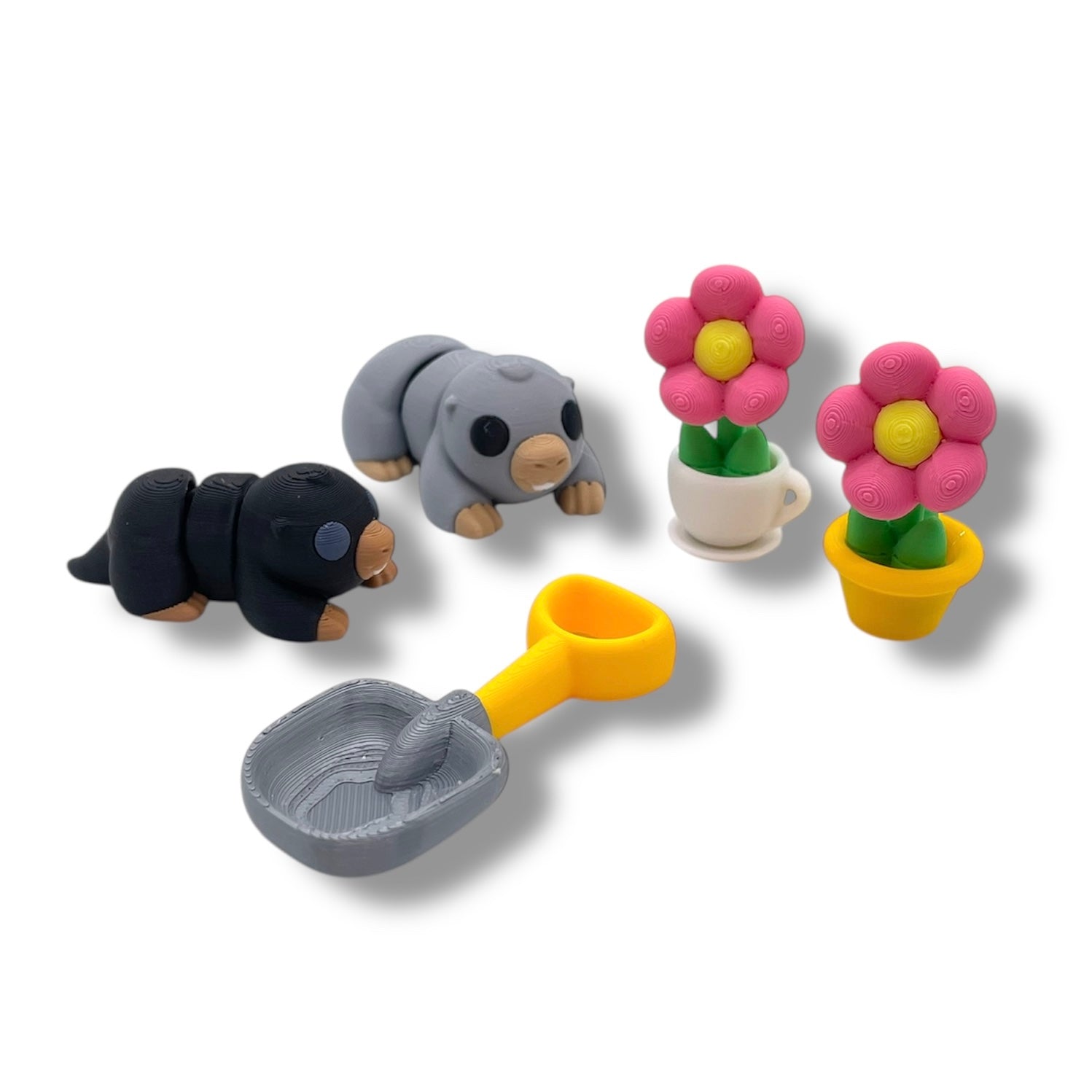 🐾 Mole Manor – 3D Printed Hideout with Adorable Moles & Flowers 🌼