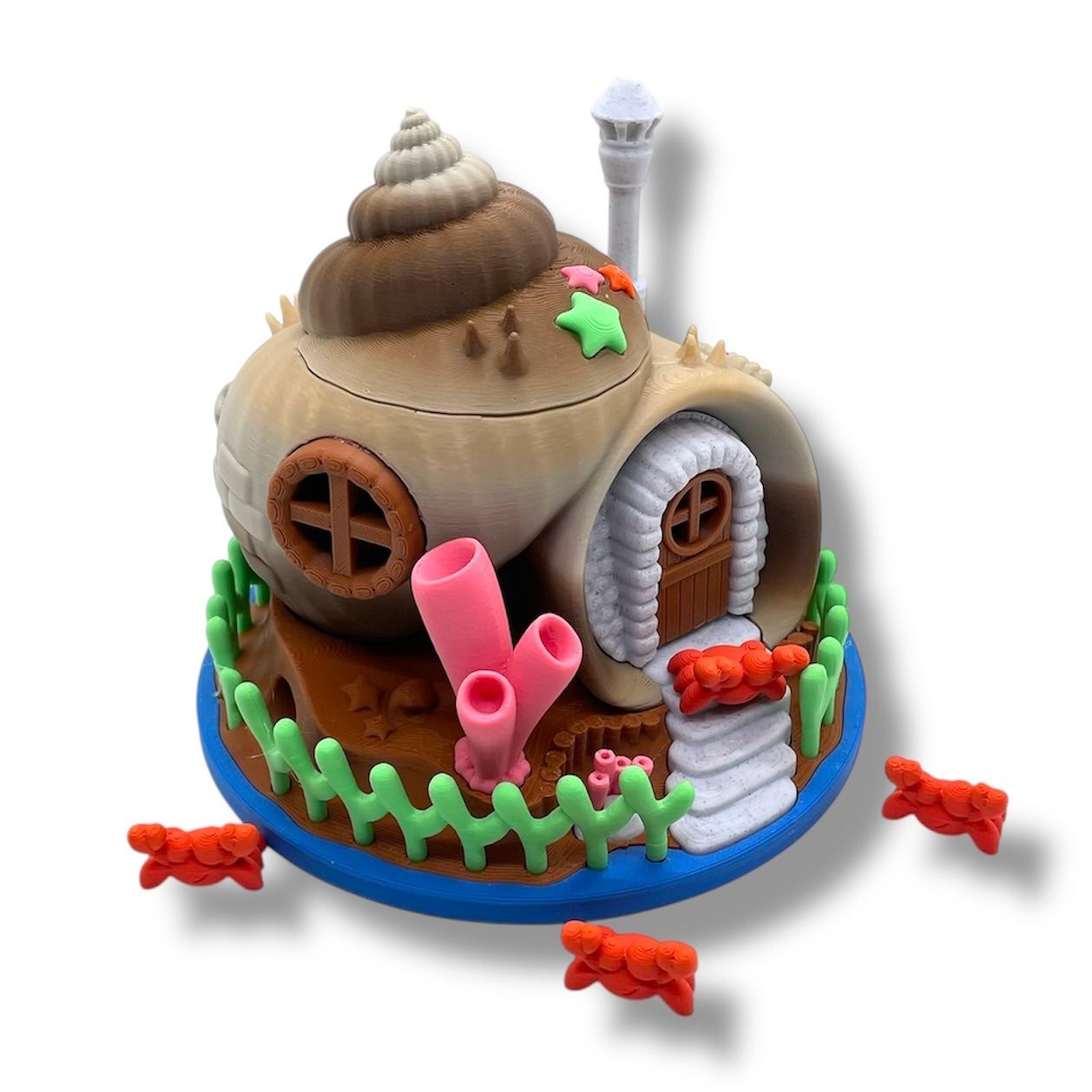 Cozy Crab Shell House Container – Sea Shell Home with Crabs & Candle Light