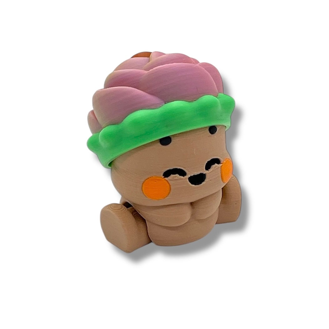 Adorable Peasy Peas & Friends - 3d Printed Articulated Mushroom Figurines