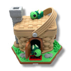Picnic Basket House with 2 Grasshoppers – Whimsical Garden Miniature
