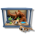 Adorable Mini Reptile Cage with Bearded Dragon - 3D Printed Decor