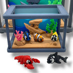 Adorable Mini Aquarium with 3 fish - 3D Printed Decor
