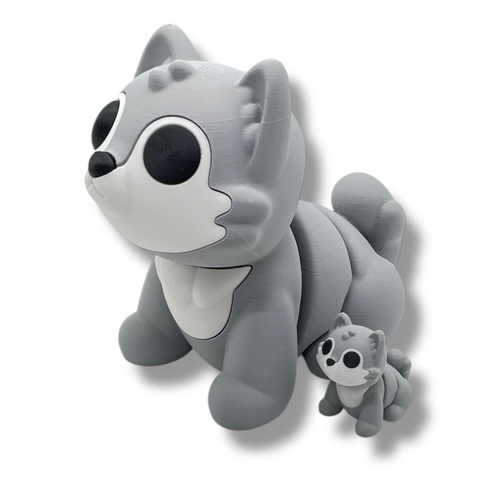 CHONKZ - Giant 5.5" Wolf Pocket Pals - Articulated 3D Printed Animal Figurine Decor