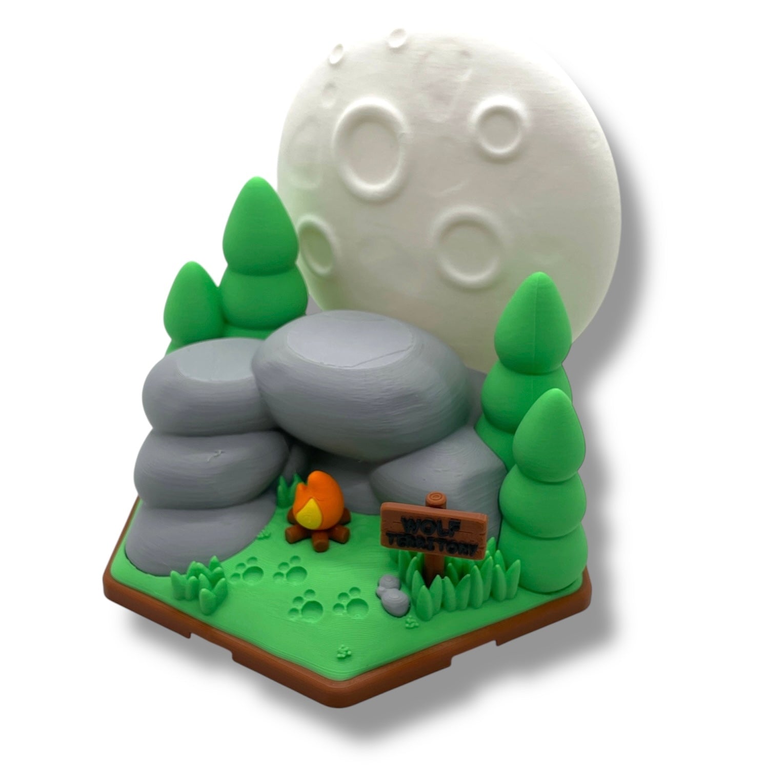 🌕 Wolf Territory – Forest Moon Scene with Two Adorable Wolves 🐺