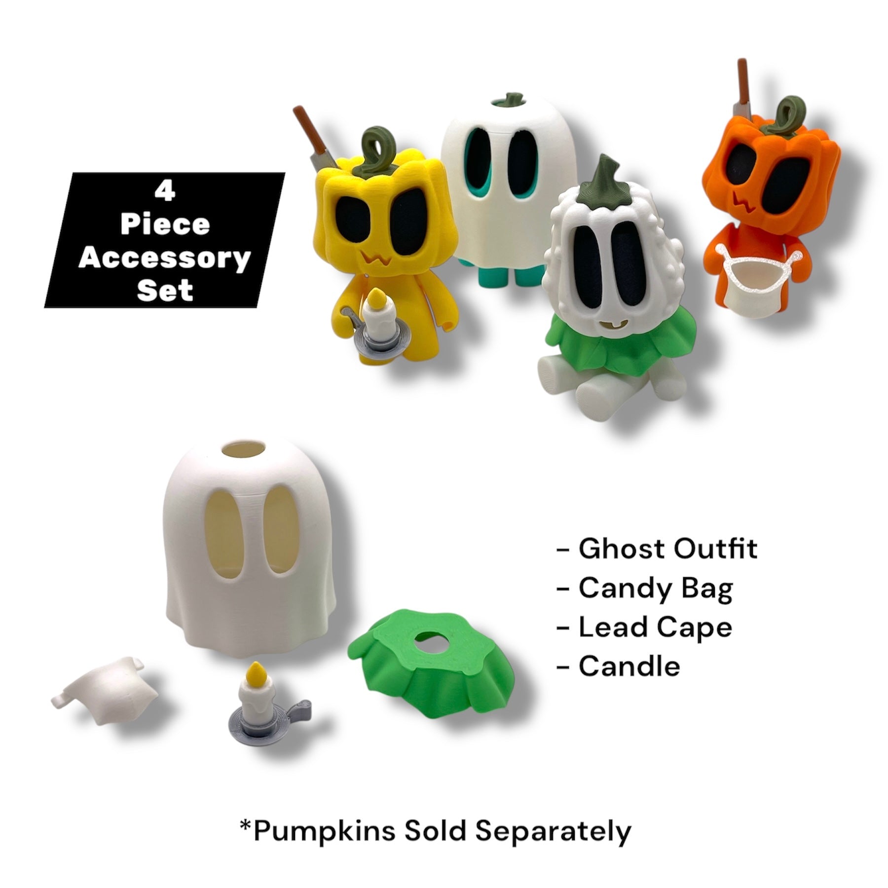 Blob Pumpkin Squash Squad – Big Eyed Adorable Gordes - Articulated Statue Decor