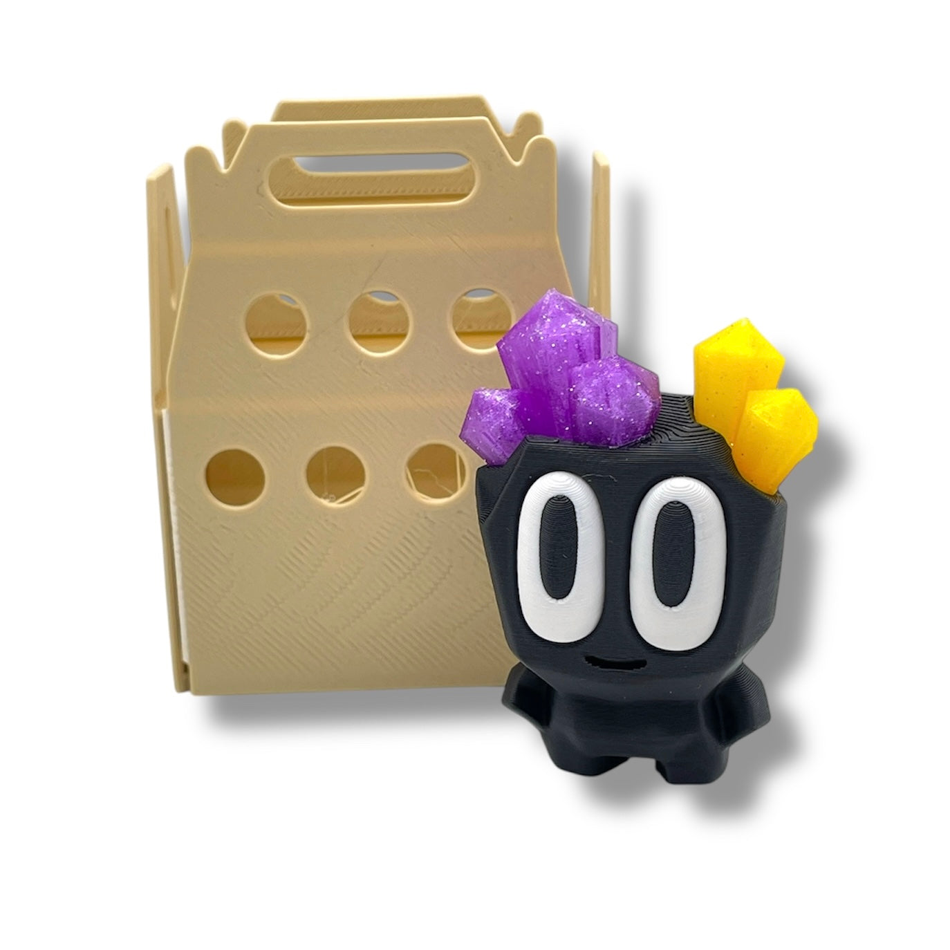 Adorable Pet Rock with Carrier - 3d Printed Figurine Decor