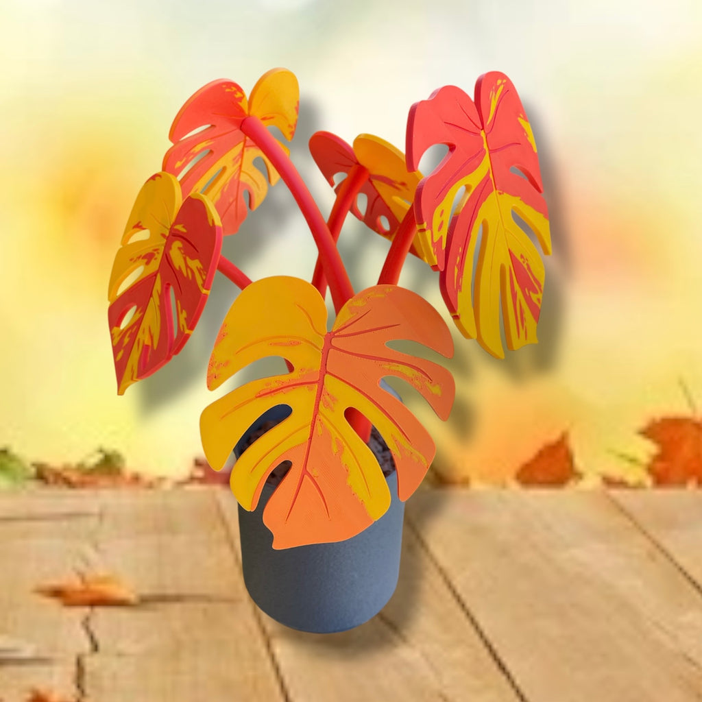 Beautiful Magnetic 13.5" Monstera Coaster Plant - 3d Printed Plant Figurine Decor