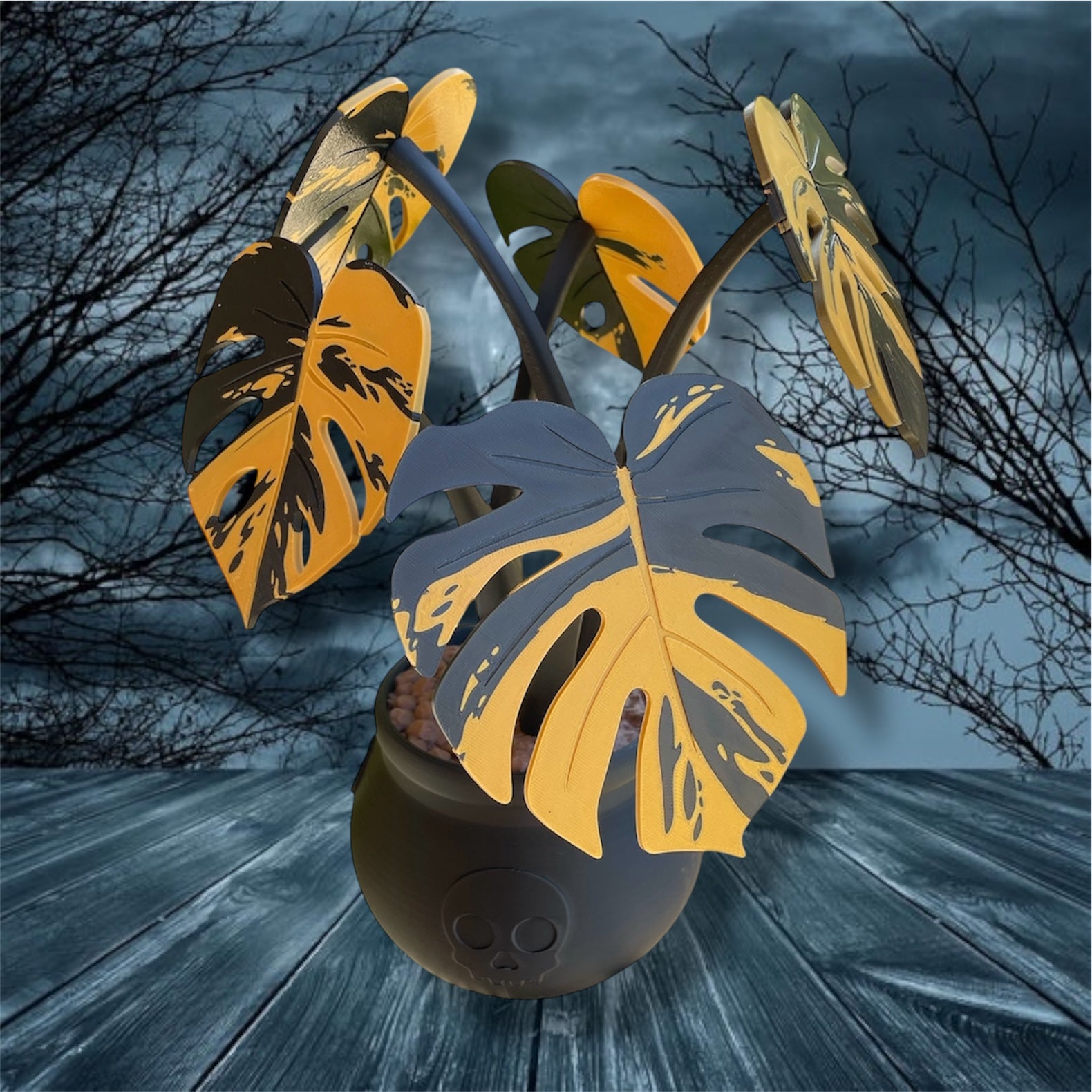Beautiful Magnetic 13.5" Monstera Coaster Plant - 3d Printed Plant Figurine Decor