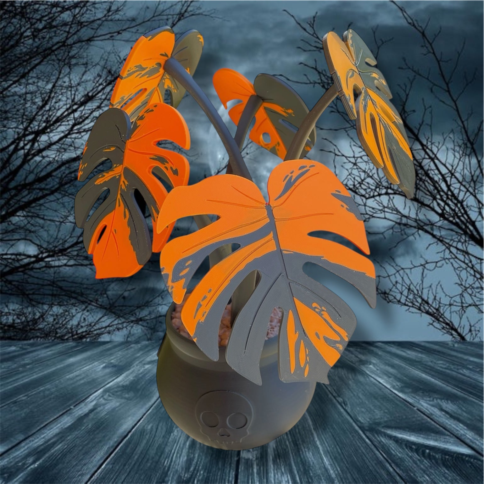 Beautiful Magnetic 13.5" Monstera Coaster Plant - 3d Printed Plant Figurine Decor