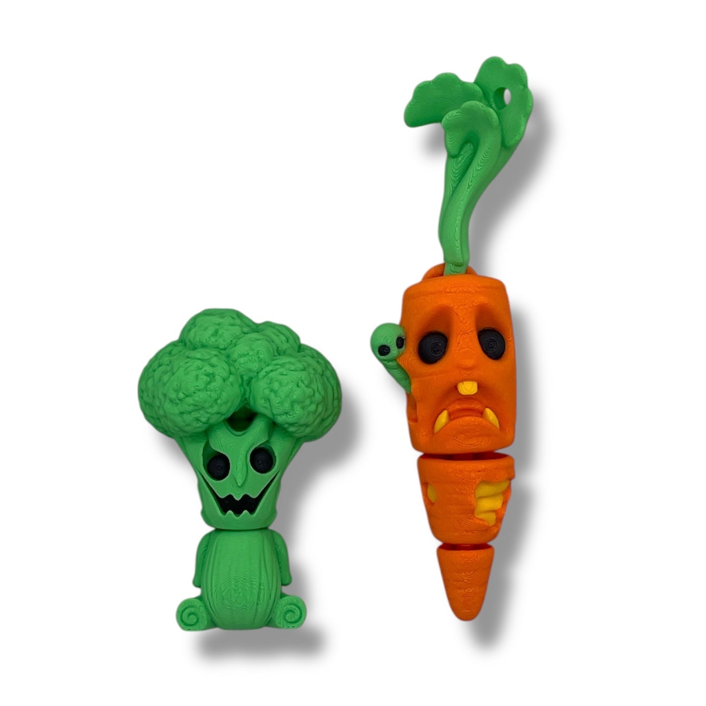 Haunted Harvest Duo – Articulated Halloween Veggie Monsters (3D Printed, 3-5”)