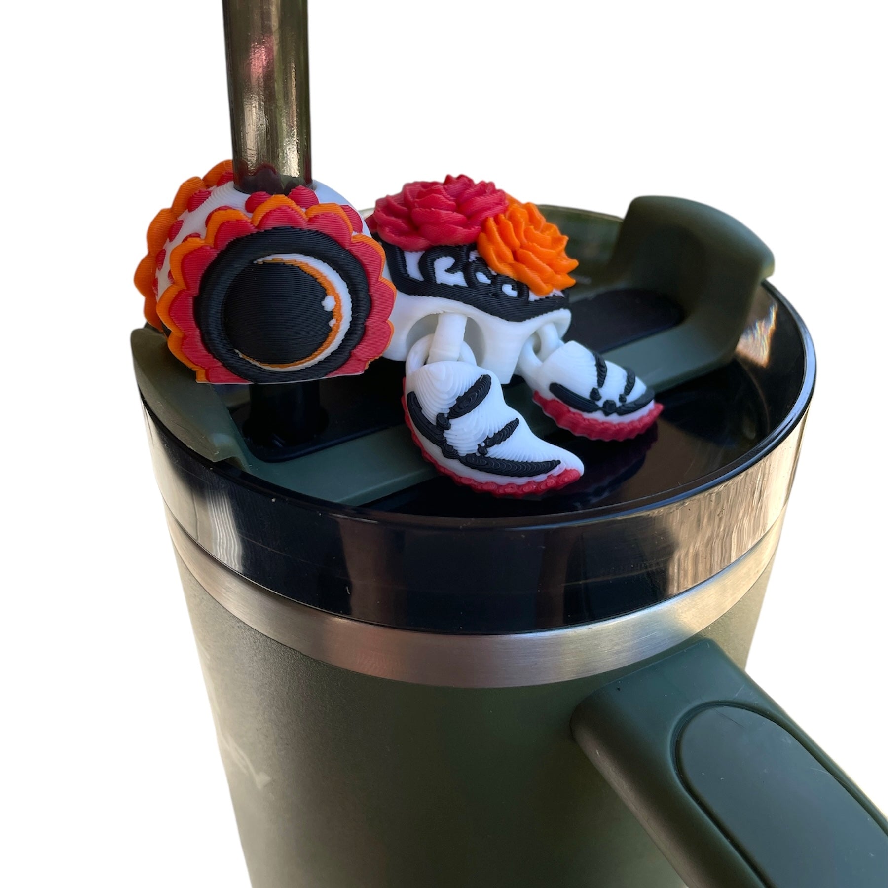 Insulated Cup Tumbler Toppers - 3d Printed Articulated Tumber Bling Straw Decor