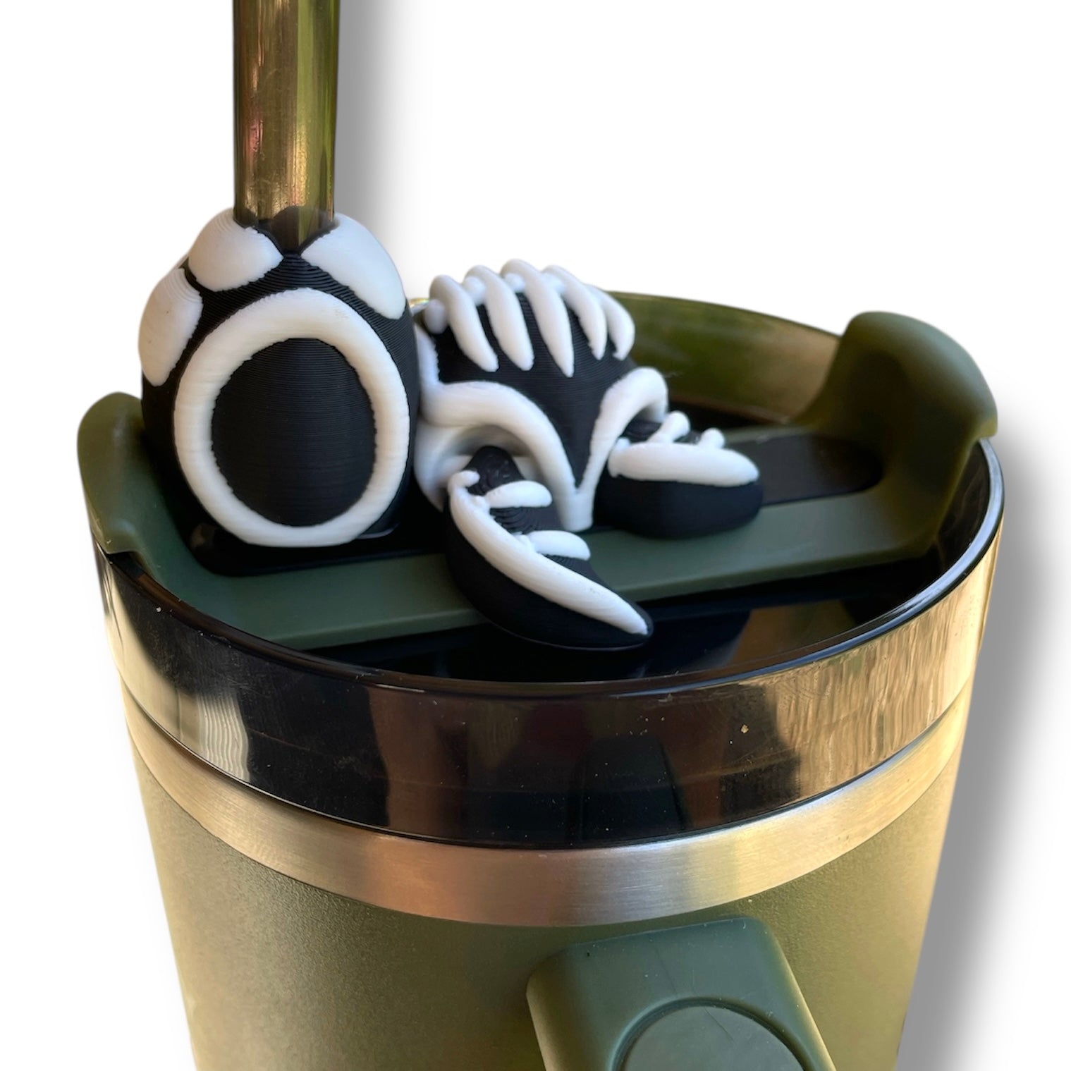 Insulated Cup Tumbler Toppers - 3d Printed Articulated Tumber Bling Straw Decor