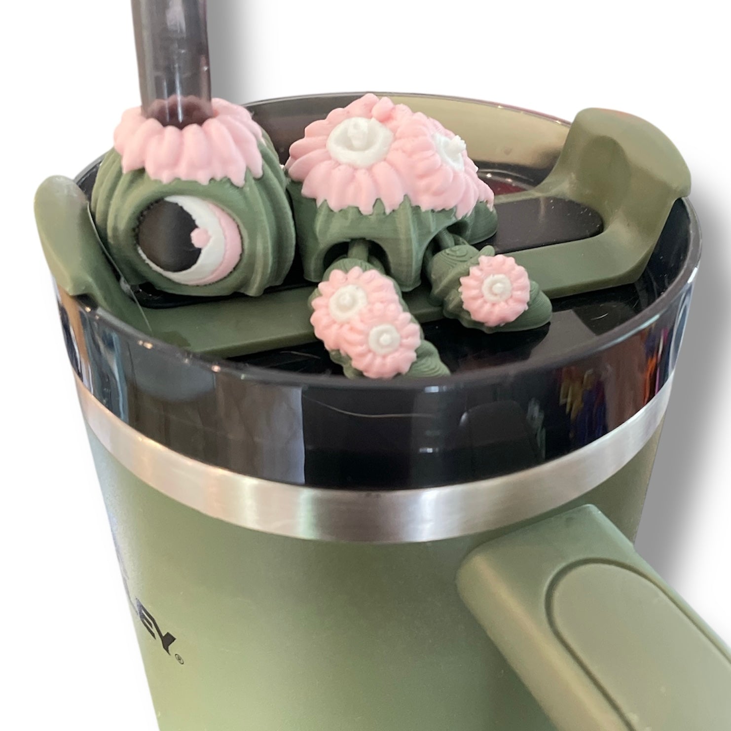 Insulated Cup Tumbler Toppers - 3d Printed Articulated Tumber Bling Straw Decor