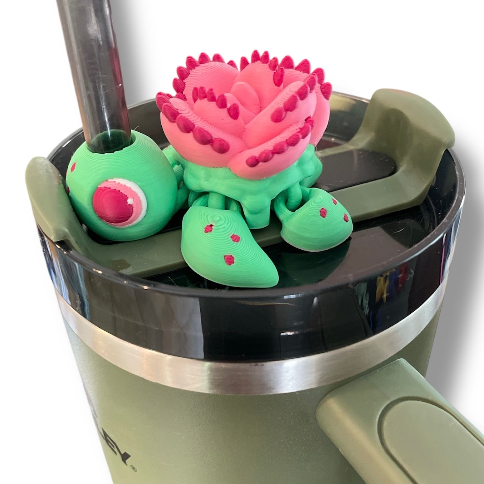 Insulated Cup Tumbler Toppers - 3d Printed Articulated Tumber Bling Straw Decor