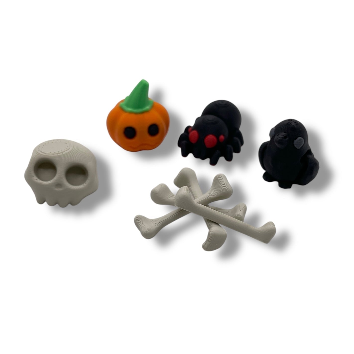 Halloween Skull House Set - With Crows & Spiders - 3d Printed, Articulated, Decor