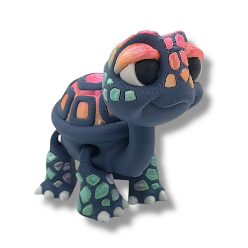 Adorable 3d Printed Standing Baby Turtle - Articulated 3d Printed Cartoon Style Decor Gift