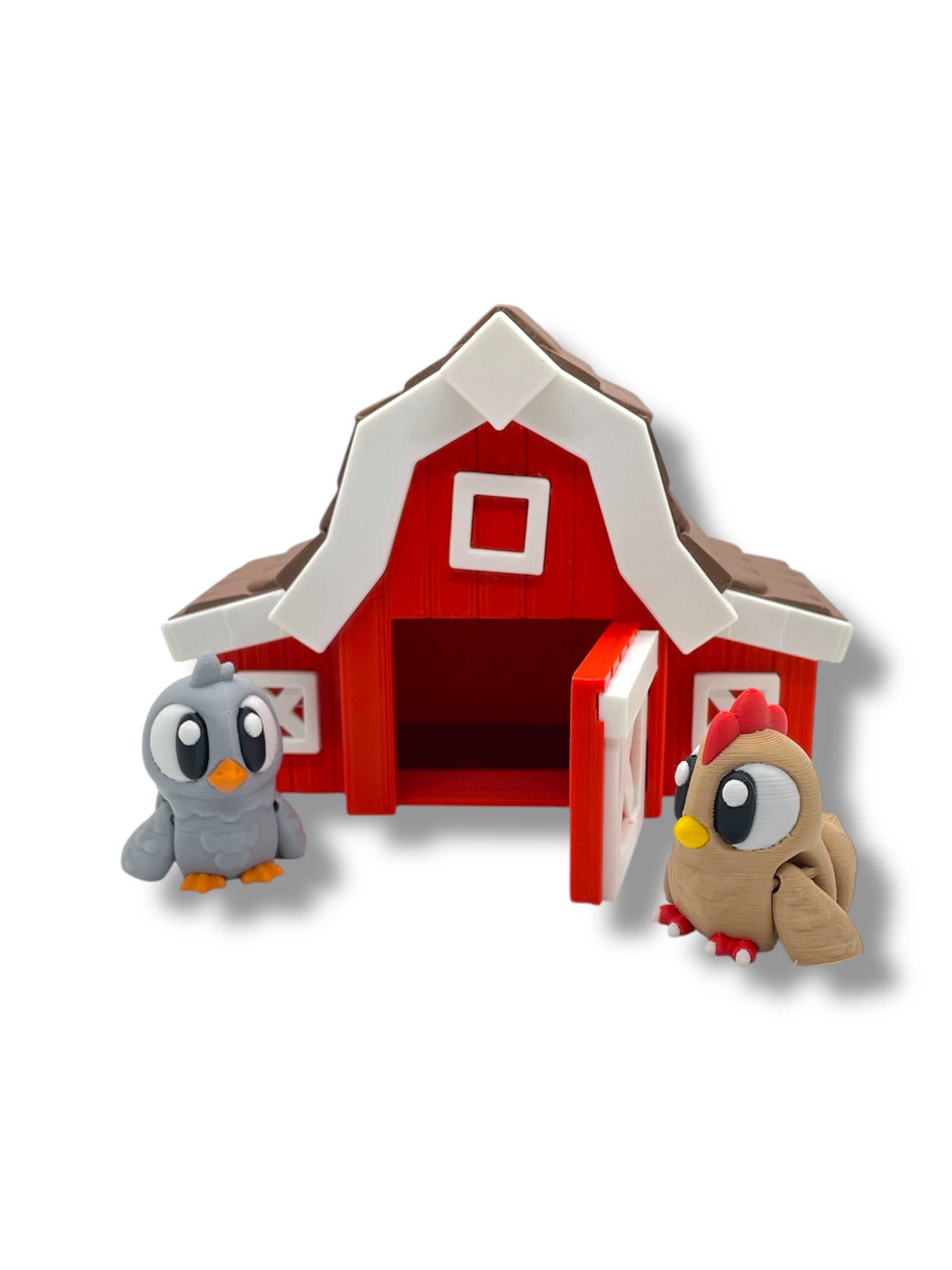 Adorable 3D Printed Barn with Duck & Chicken – 5” or 10" Storage Container