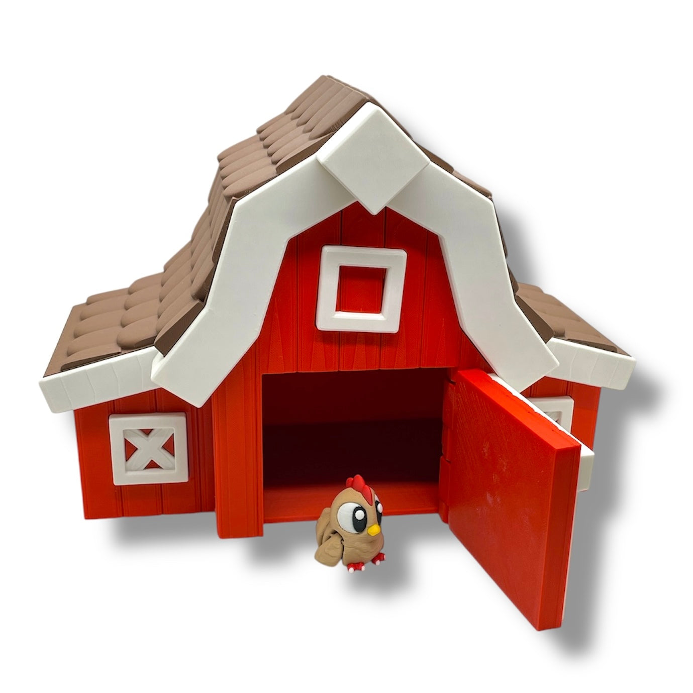 Adorable 3D Printed Barn with Duck & Chicken – 5” or 10" Storage Container