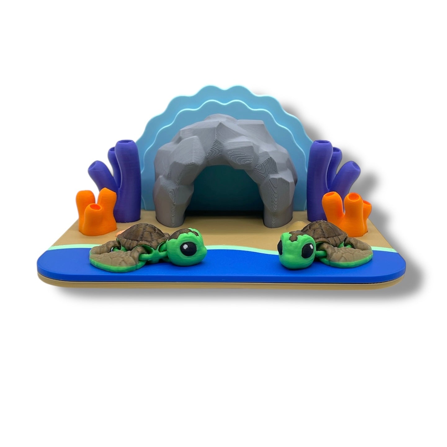 🐢 Tiny Turtle Beach Habitat – Collectible Ocean Scene Decor