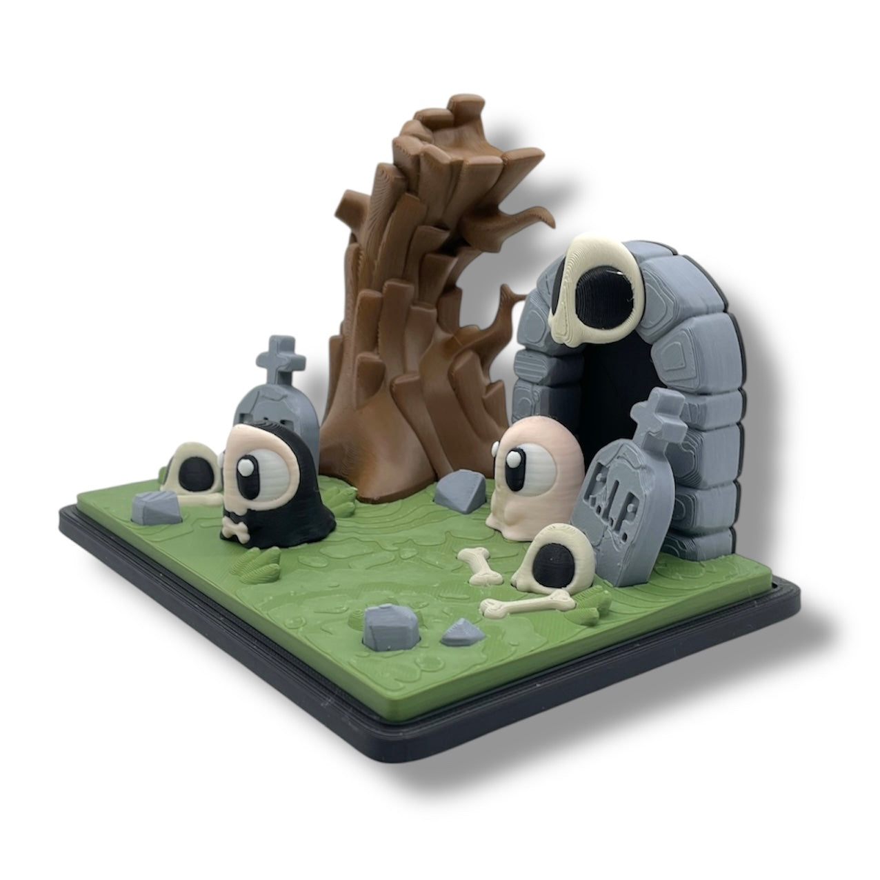 🎃 Haunted Ghost Graveyard Scene – Spooky Miniature Display - Desk Decor