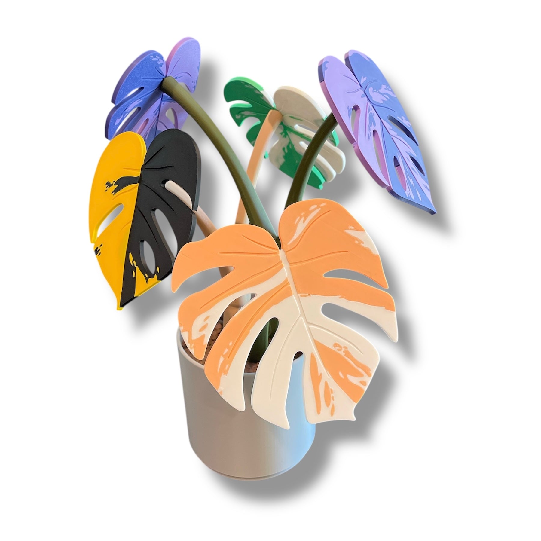 Beautiful Magnetic 13.5" Monstera Coaster Plant - 3d Printed Plant Figurine Decor