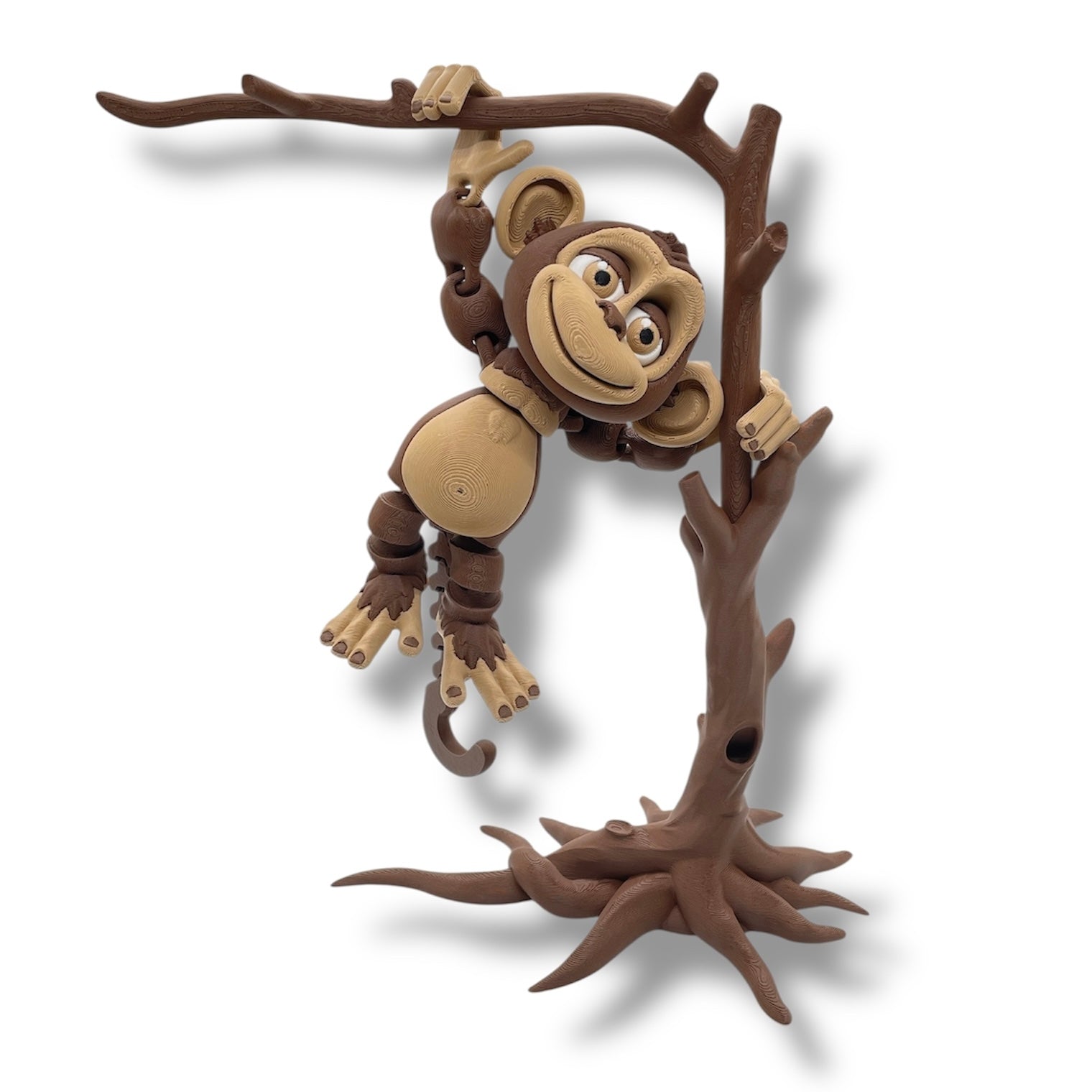 Playful Articulated Monkey – 5.5" Desk Pet Decor with Optional Tree