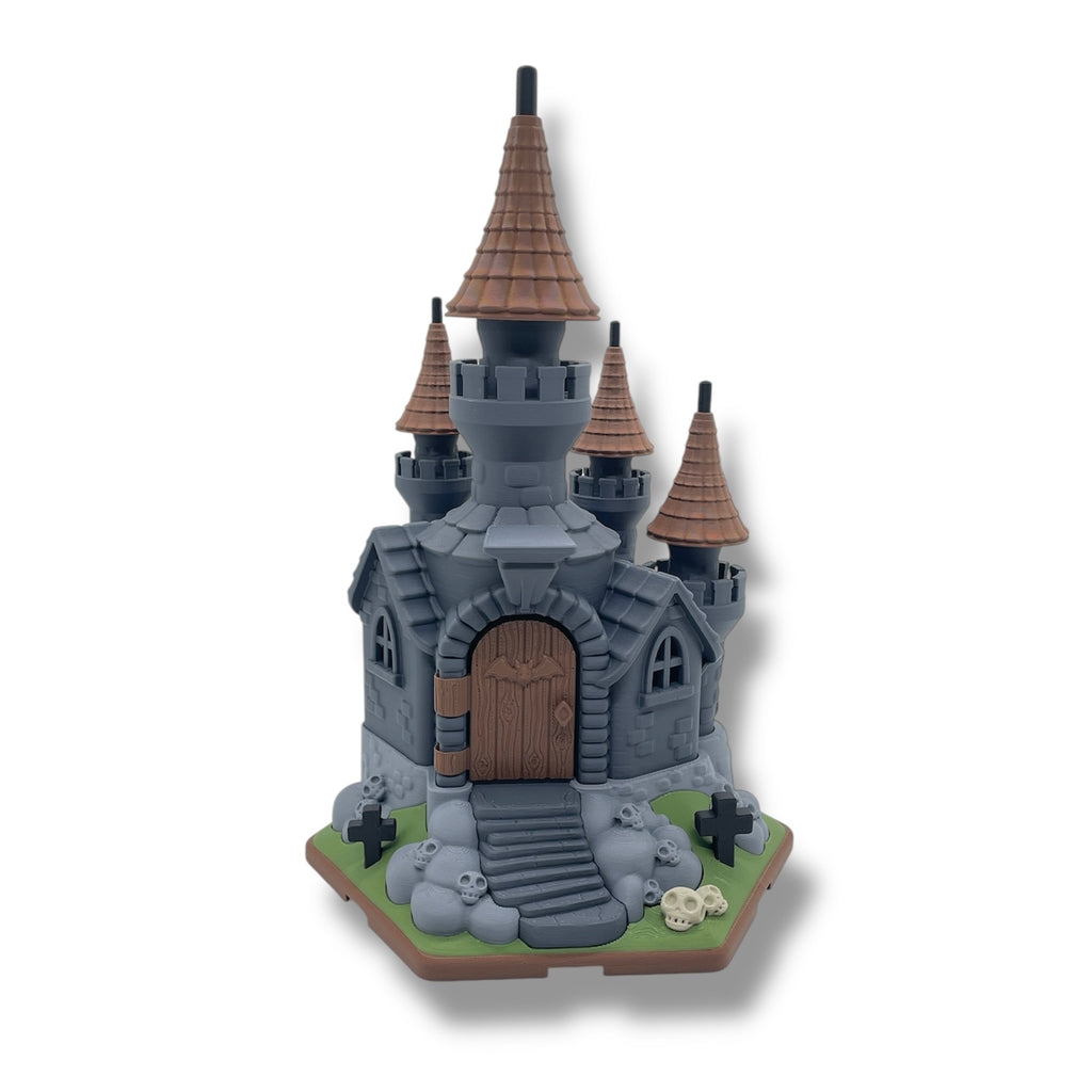 🏰 Transylvania Castle – 10” 3D Printed Haunted Set with 5 Figures - Desk Decor