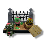🎃 Haunted Zombie Graveyard Scene – 3D Printed Collectible Set – Spooky Miniature Display - Desk Decor