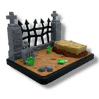 🎃 Haunted Zombie Graveyard Scene – 3D Printed Collectible Set – Spooky Miniature Display - Desk Decor