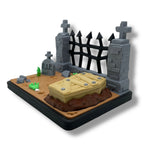 🎃 Haunted Zombie Graveyard Scene – 3D Printed Collectible Set – Spooky Miniature Display - Desk Decor