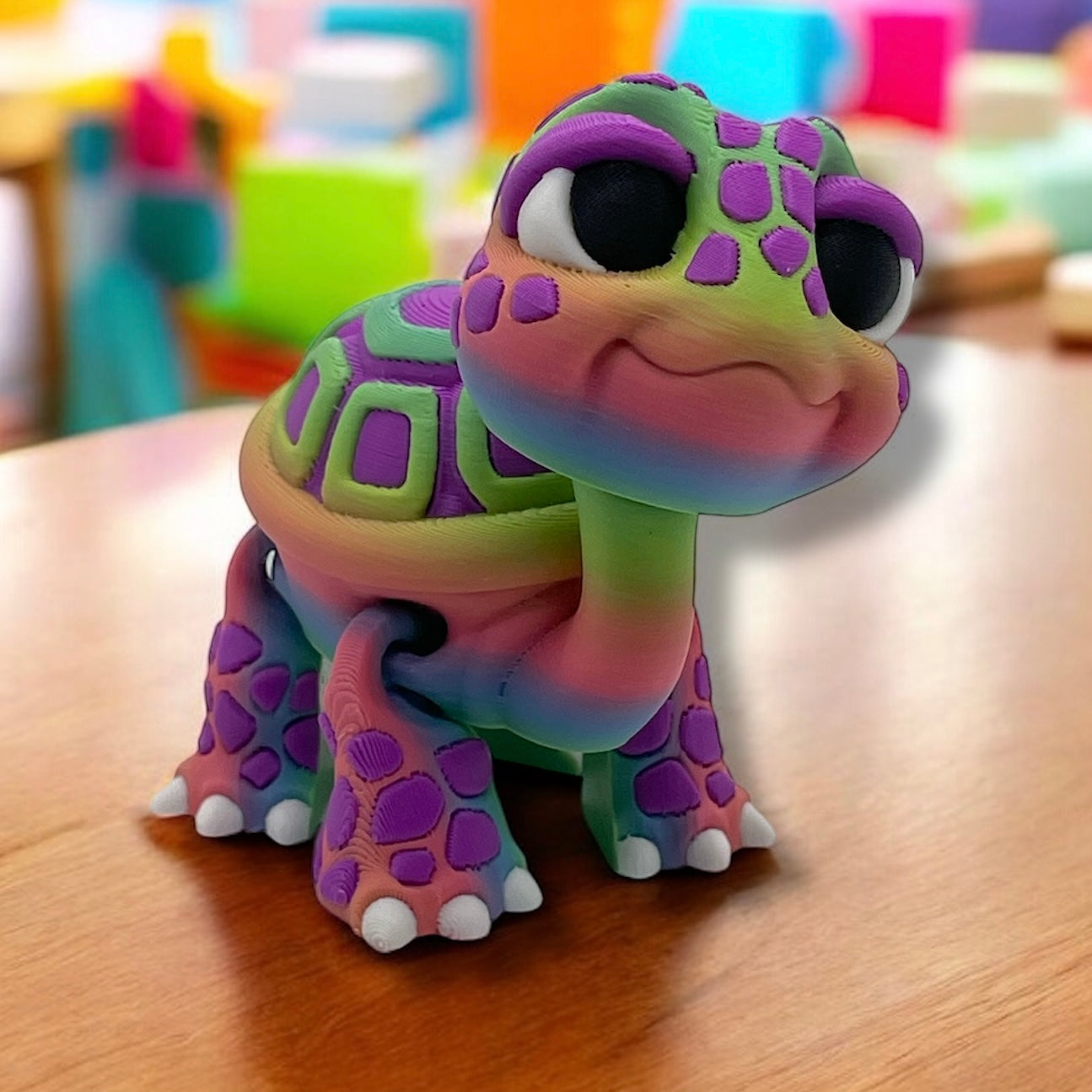 Adorable 3d Printed Standing Baby Turtle - Articulated 3d Printed Cartoon Style Decor Gift