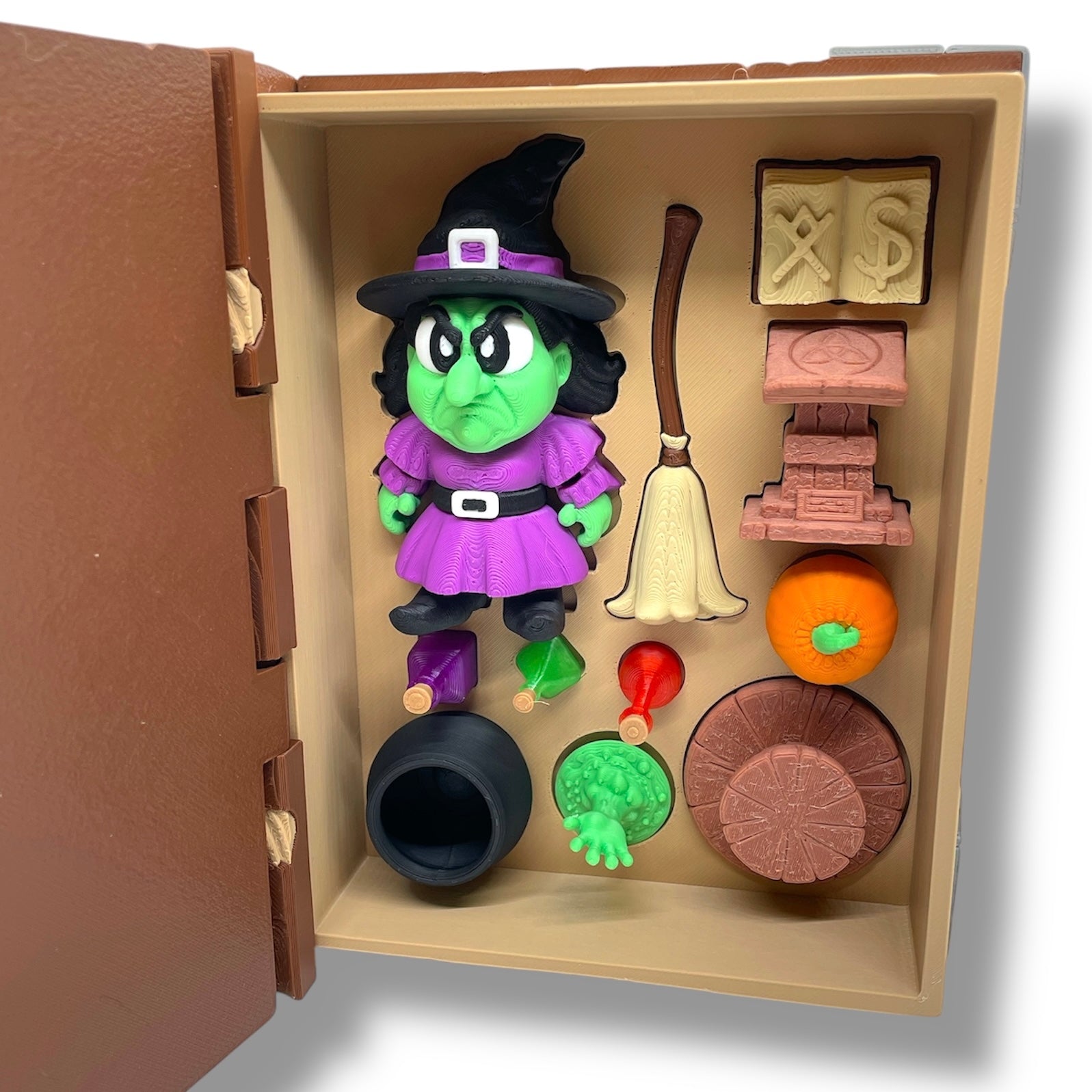 🧙 Magic Witch Desk Pet Set – 3D Printed Desktop Décor