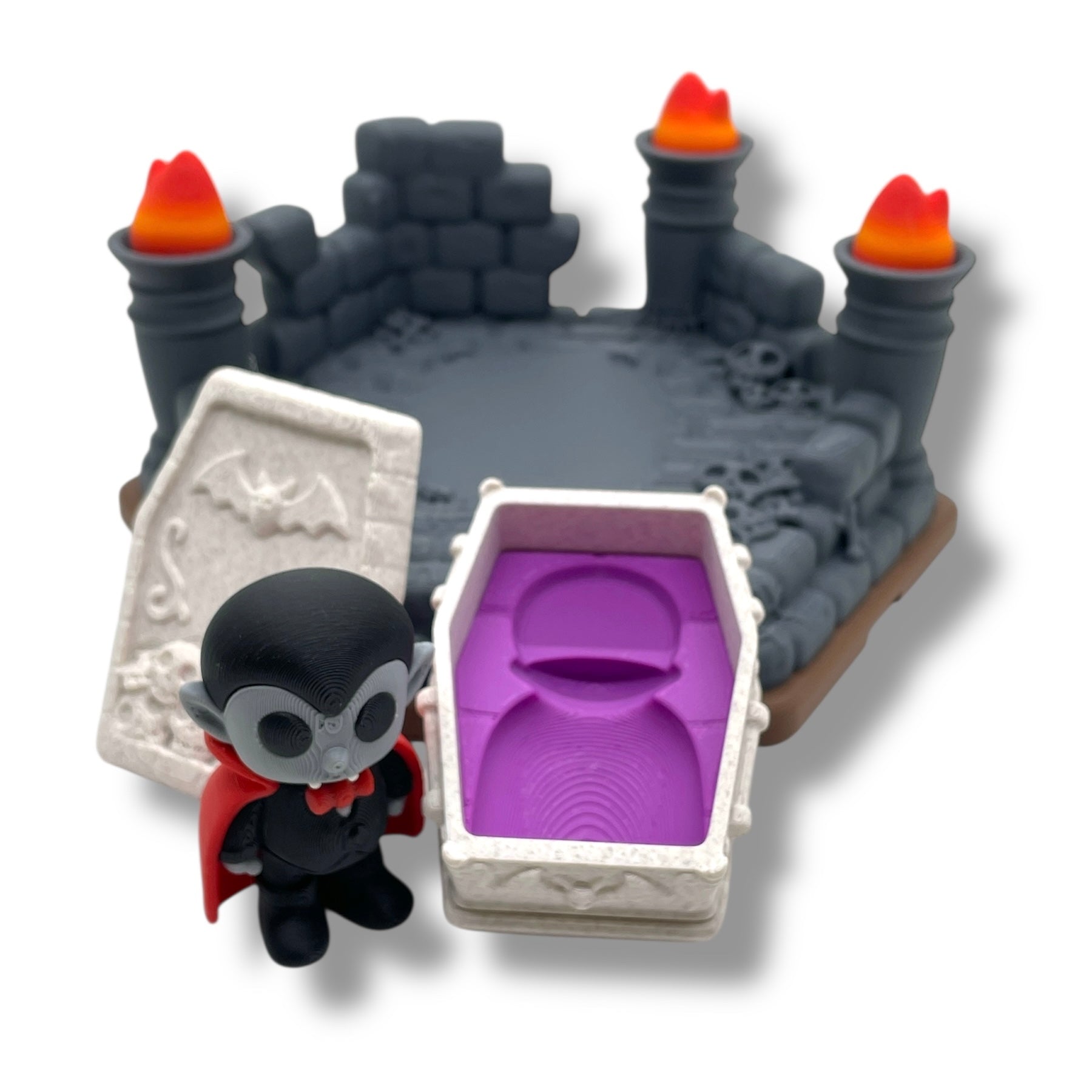 🦇 Dracula’s Haunted Coffin – Compatible with Koza Sets - 3d Printed Desk Decor