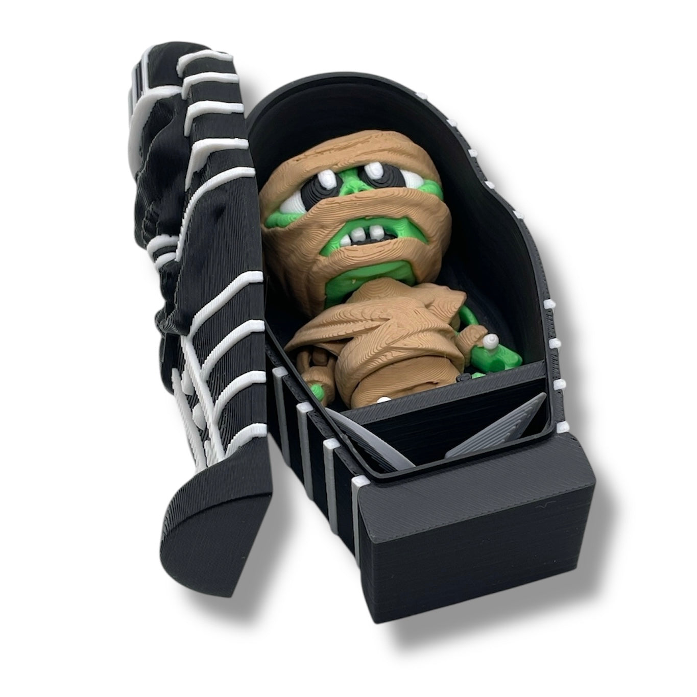 Mummy & Sarcophagus Set – Halloween Desk Decor with Accessories