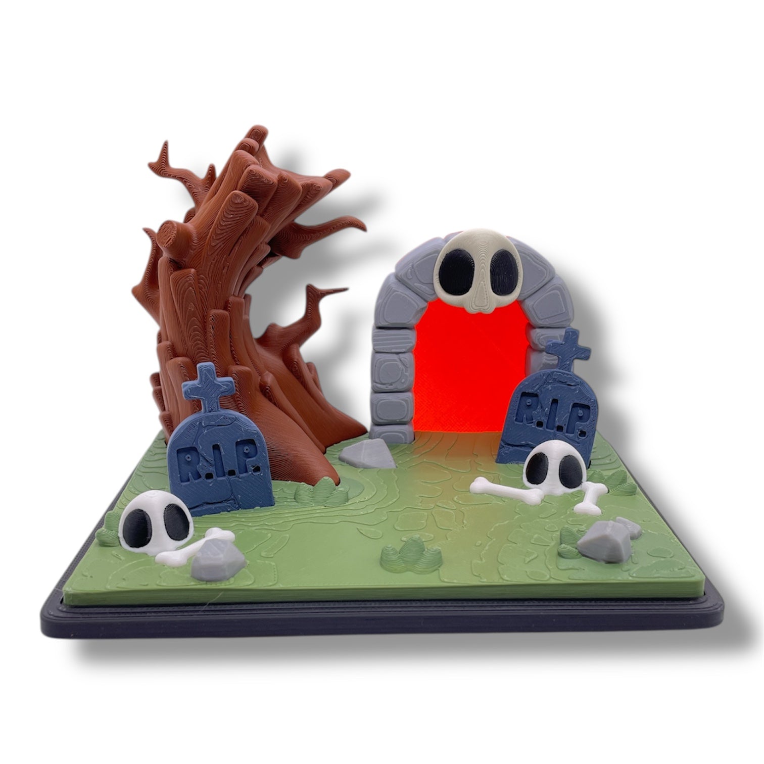 3D Printed Skeleton Graveyard Scene – Spooky Mini Display by 3DGob