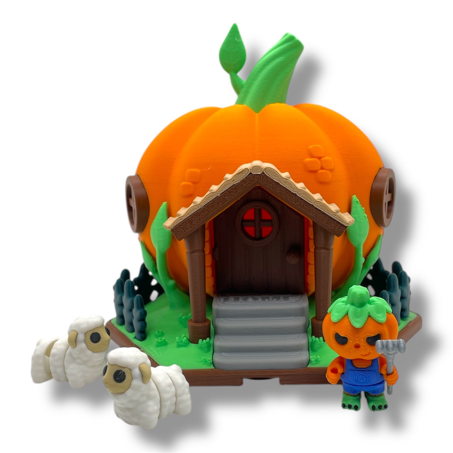 Pumpkin House Set Set with 3 Figures - Desk Decor Koza Konnect