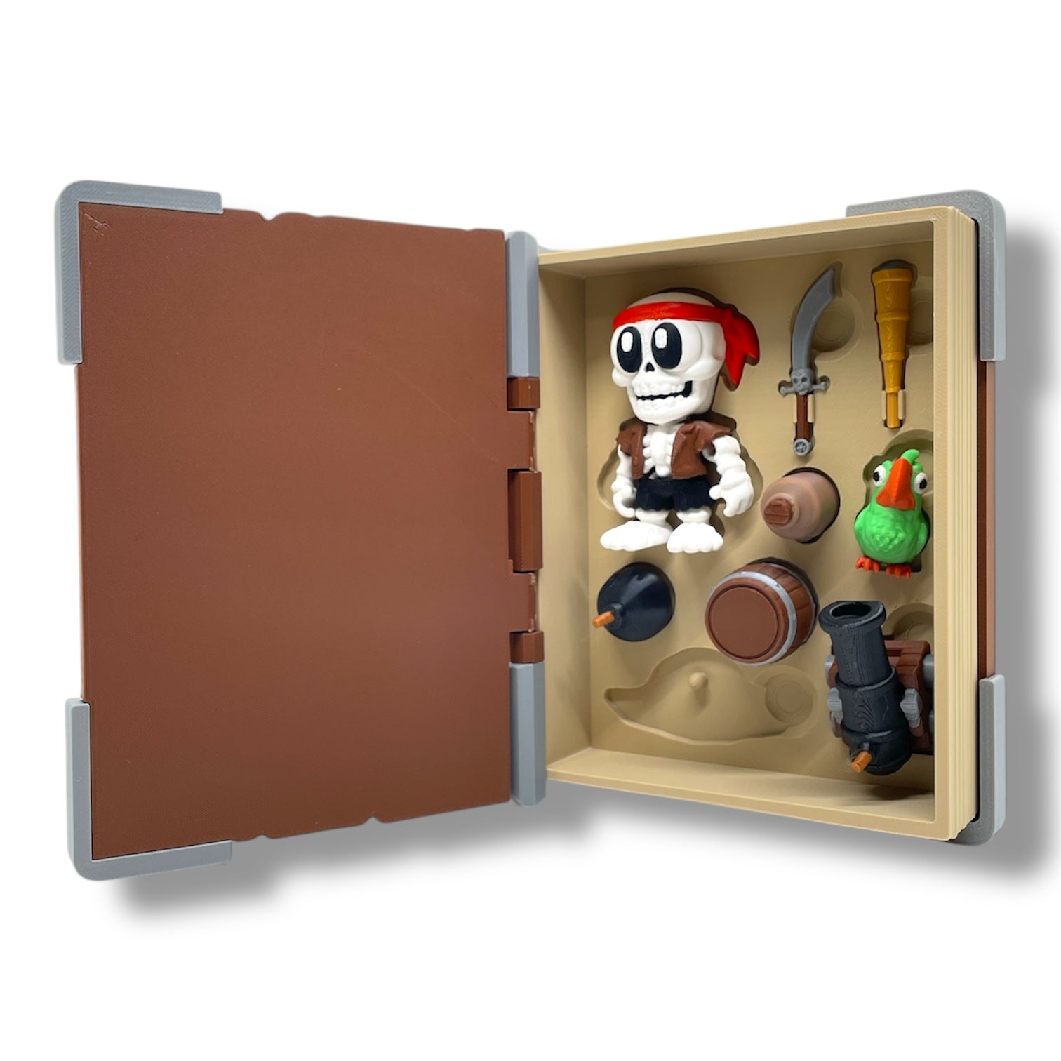 Skeleton Pirate Desk Pet Set - Desk Top Decor w/ Accessories