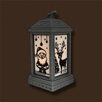 5.5" Christmas Scene Lantern – Santa, Reindeer & More Holiday Desktop Décor