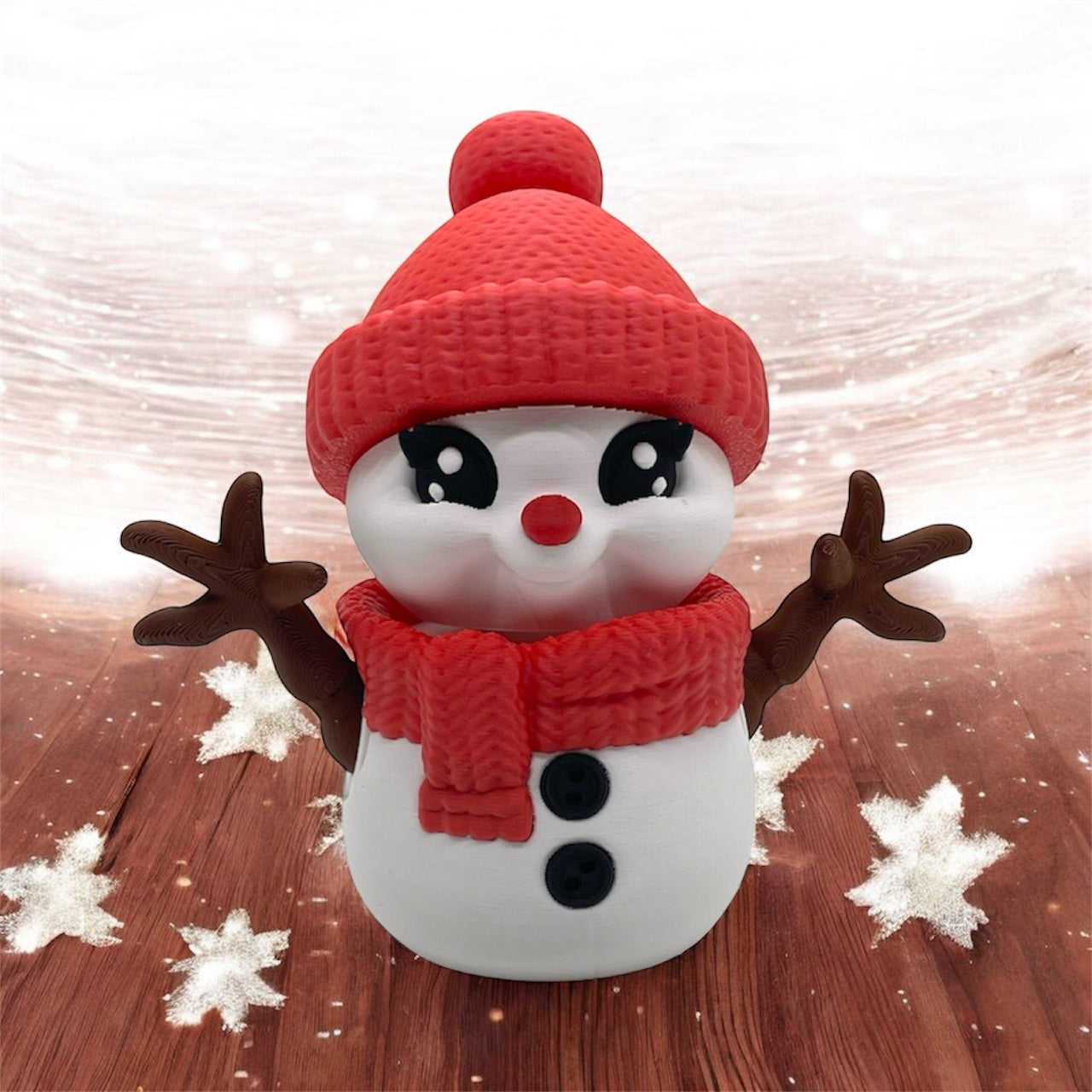 Beautiful 4.5" Snowman Christmas Holiday Decor- 3d Printed Figurine by Gnarly Novelties Prints