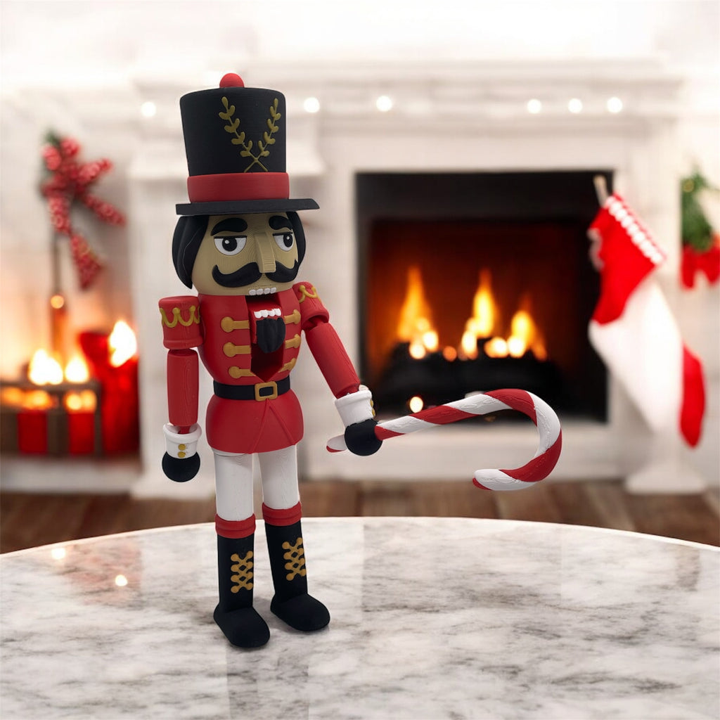 Beautiful - 10" Christmas Nutcracker - Articulated 3D Printed Animal Figurine Decor