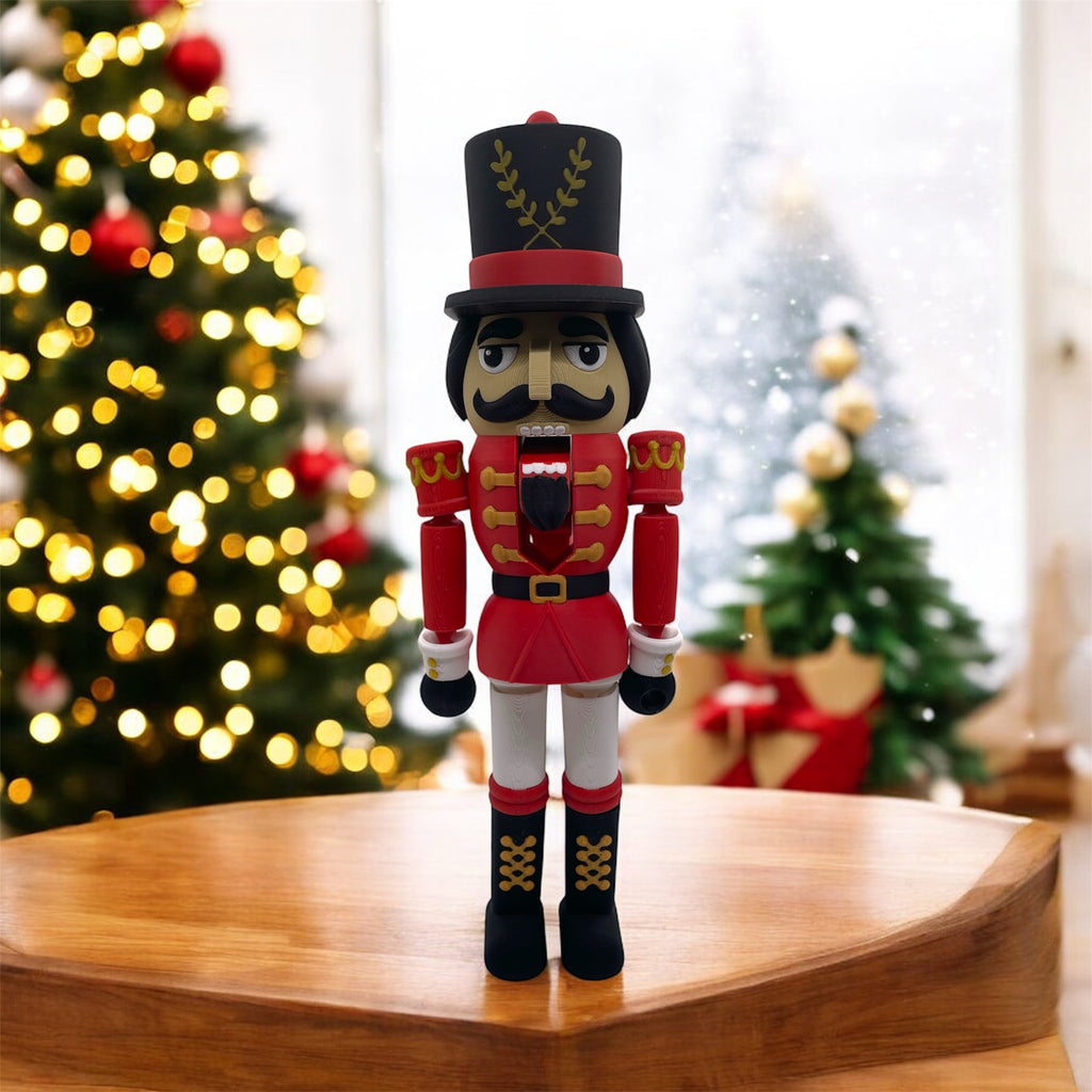 Beautiful - 10" Christmas Nutcracker - Articulated 3D Printed Animal Figurine Decor