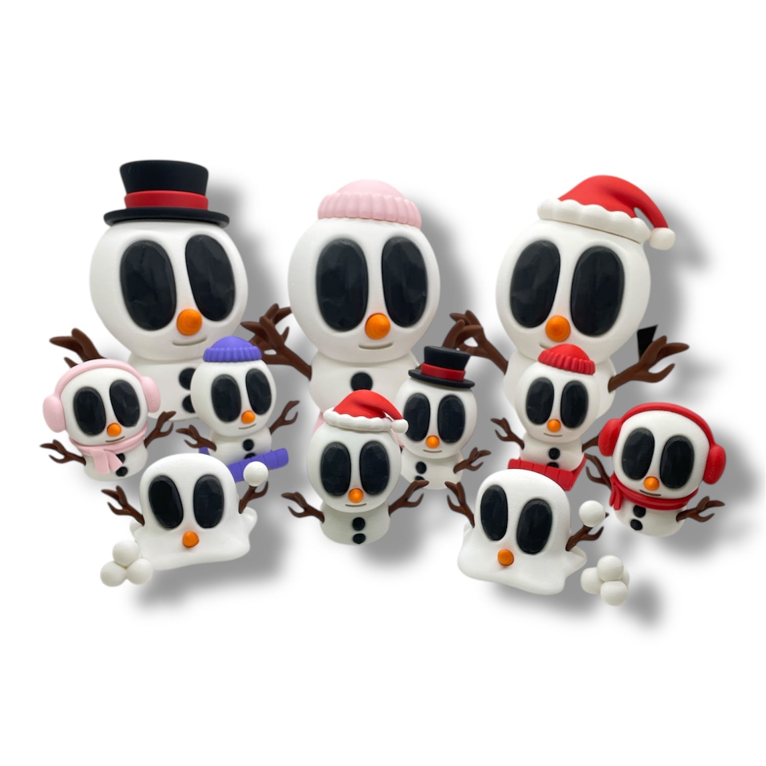 Blob Snowman Holiday Figurines– Adorable Christman Collectibles ⛄🎄