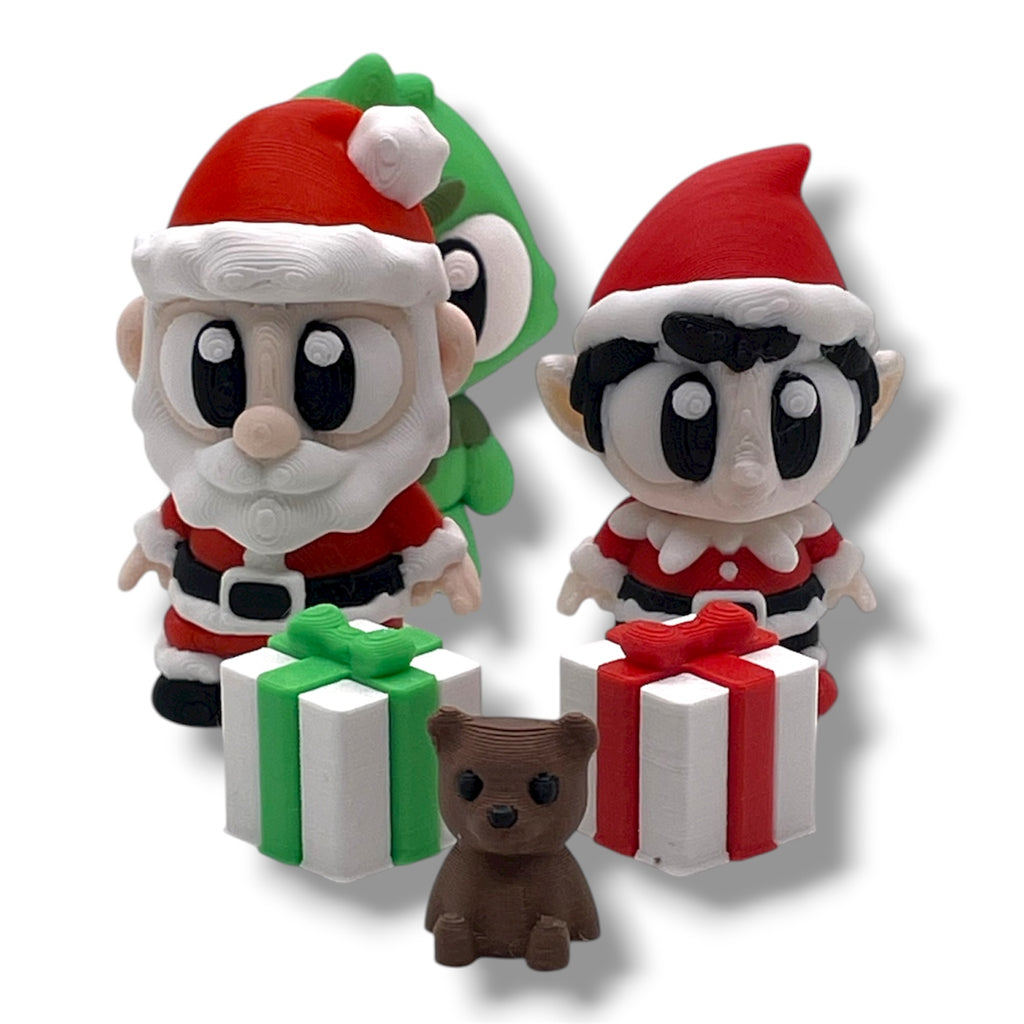 Whimsical Santa’s Workshop Set – Holiday Edition - Desktop Set Decor