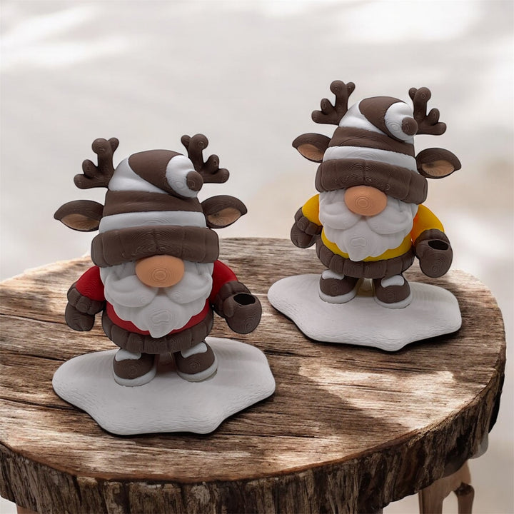 Christmas Reindeer Gnome Elves – 4-Inch Figurines – main product view